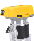 Close-up of Cordless Wood Router With 800W Brushless Motor, 5 Speed Settings From 3,000 To 30,000 RPM, control panel view.