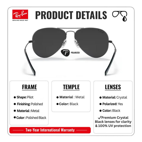 RB3025 Pilot Shape Polarized Sunglasses For Men And Women With Modern Edge Durable Frame All Day Comfort Includes Official Eyewear Kit