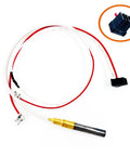 Milivolt thermopile replacement assembly for gas water heater with red/white leads and brass probe