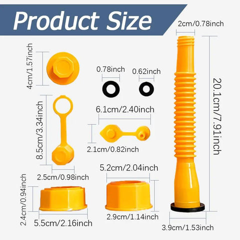 Gas Can Spout Replacement No Spill Design Flexible Nozzle Fits Most 1 To 10 Gallon Tanks Easy Pour For Cars Trucks