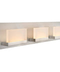 Everett 24 Inch Modern 3 Light Integrated LED Vanity Light With Brushed Nickel Finish Dope Warm White Glow, wall sconce view