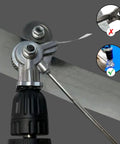 Upgraded Electric Drill Sheet Metal Cutter Attachment Professional Metal Nibbler Tool With Adapter close-up of metal cutting head on drill.