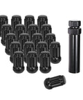 Heavy Duty Black 1/2-20 Lug Nuts Set for Ford Mustang F-150 Explorer Commander Jeep Wrangler, includes key and 21 pieces