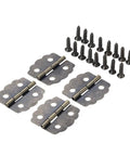 Metal Rotating Concealed Hinge Set Four Pieces For Kitchen Cabinets And Furniture Doors with screws shown