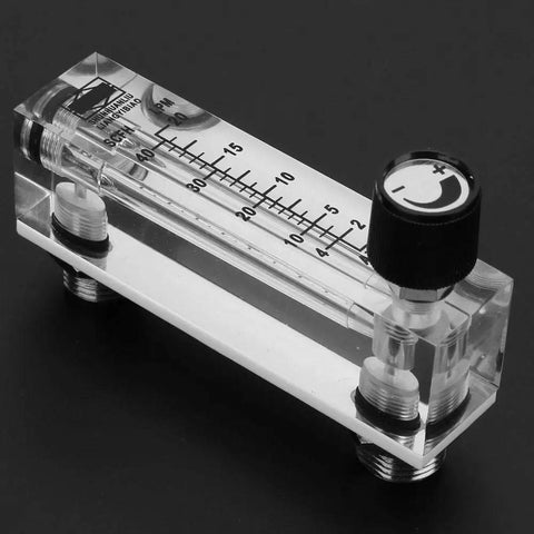 Rugged Adjustable Gas Flow Meter Panel For Oxygen And Air Brass Female Connection One Quarter Inch Measures Two To Twenty LPM Or Four To Forty SCFH LZM Six T Style Unidirectional Gas Monitoring Tool For Industrial Use, acrylic body