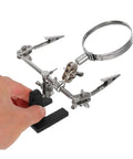 Person adjusting Pro Grade Repair Clip Magnifying Mirror And PCB Holder For Soldering Station With Helping Hands Clamp