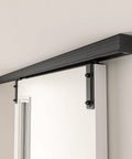 96 Inch Box Rail Sliding Barn Door Hardware Kit Ceiling Mount For Exterior And Interior Single Door Beefy Build Heavy Duty Black Aluminum Track With Corrosion Resistant Finish And Smooth Easy Glide Door Not Included installed on ceiling
