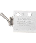 Hand Operated Pneumatic Knob Switch Valve Three Port Two Position Normally Closed With One Eighth Inch Thread front view