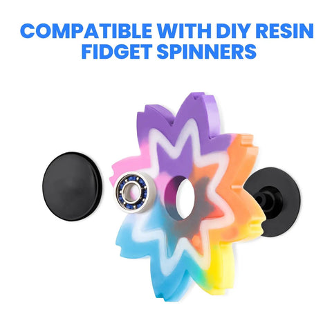 Fidget Spinner Bearings With Caps 24 Pack Chrome Steel Craft Set For DIY Mods High Speed MR137 Bearings shown with colored pattern