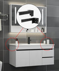 Heavy Duty Metal Shelf Brackets For Wall Mounting shown in a modern bathroom setup