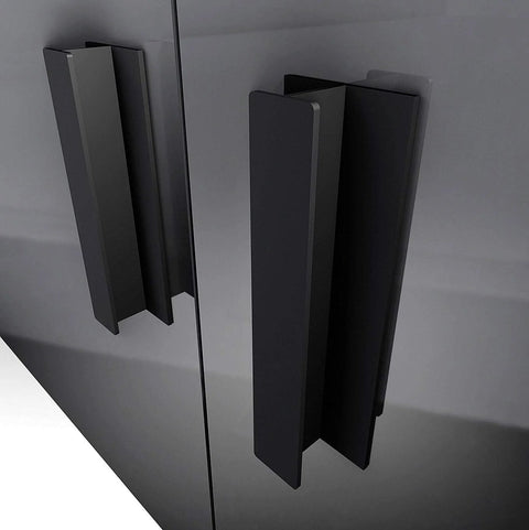 Self Adhesive Edge Finger Pull Door Handle 2 Pack Peel And Stick No Drill Installation on glass cabinet