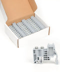 30 Piece DIN Rail Terminal Block End Stopper Brackets For 35mm Wide Guide Rails End Terminal Fixing Blocks Fasteners Gray PA6