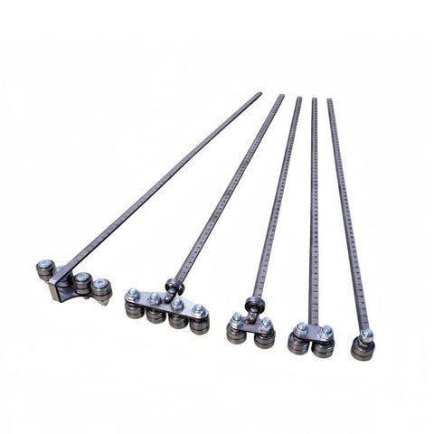 Heavy Duty Circular Saw Guide Rail Track Featuring Quick Lock Alloy Fence And Ridiculously Smooth Bearings For Dead On Precision Lumber Cutting Every Single Day, showing assembled rails with smooth bearings.