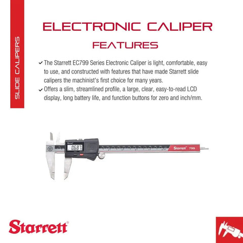 Pro Grade Digital Slide Caliper 0 To 8 Inch With 0.0005 Inch Resolution LCD Screen Fine Adjustment Thumb Wheel Inch And Metric Conversion Ergonomic Easy Read For Quick Accurate Measurements shown with features and brand details.