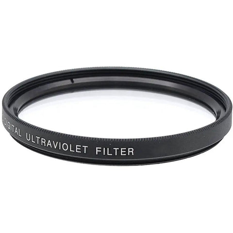Close-up of UV filter from RF 75 To 300mm Zoom Lens Bundle With UV Filter Lens Cap Keeper And Cleaning Kit Four Item Set