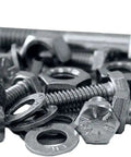 5135 Piece Metric Class 10.9 Coarse Thread Bin Kit With Two 40 Hole Bins screws, nuts, and washers close-up view