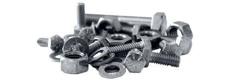 5135 Piece Metric Class 10.9 Coarse Thread Bin Kit With Two 40 Hole Bins screws, nuts, and washers close-up view