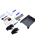 Heavy Duty Paint Roller Kit With Telescopic Extension Pole For Interior Walls And Ceilings Extends Comfortably To Crank Out Flawless Coats Ladder Free On Any Weekend Reno Project including paint trays, rollers, and brushes.