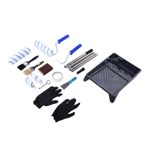 Heavy Duty Paint Roller Kit With Telescopic Extension Pole For Interior Walls And Ceilings Extends Comfortably To Crank Out Flawless Coats Ladder Free On Any Weekend Reno Project including paint trays, rollers, and brushes.