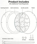 Diagram showing components of Colorful Acrylic Suncatcher Puzzle Window Decor Kit With Hanging Chain And Hook, 8.9 Inch Stained Glass Style Sun Catcher.