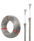 Heavy Duty 300 Ft High Temp Fep Shielded Cable in a coil, featuring silver plated copper wire and beefy braided armor.