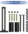 Package contents of Heavy Duty Adjustable Gate Guide Roller for 4 Inch Thick Sliding Gates with Quiet Nylon Wheel Pulley.