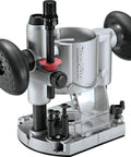 Compact Router Plunge Base with One Inch to One and Three Eighths Inches Depth Range, Clear Base Plate, Front View