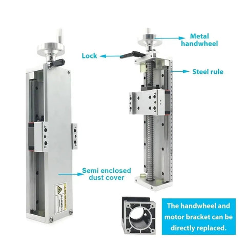 Enclosed Module Double Linear Rail Slide Stage X Y Z Axis With Dust Cover Nema 23 57mm Stepper Motor 400mm SFU1605 metal handwheel