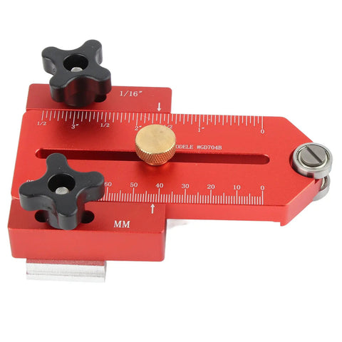 Adjustable Thin Jig For Table Saw Guides 59 To 146mm fits 19mm and 30mm T slot track with sliders and T bolts top view