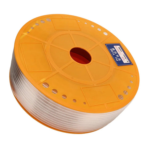 Heavy Duty Transparent Air Hose Built Like Iron For High Pressure Pneumatic Systems And Air Compressor Hookups In Garage Shops And Professional Workshops 12mm 100m Tubing on spool.