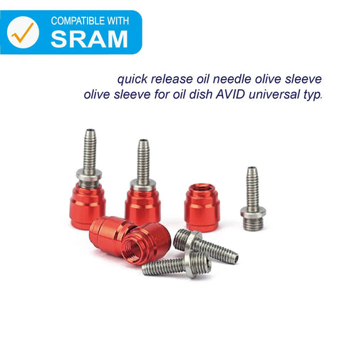 Red Brake Olive Connecting Insert Kit For SRAM Avid Hydraulic Disc Brake Hose with nuts and connectors for secure leak proof connection