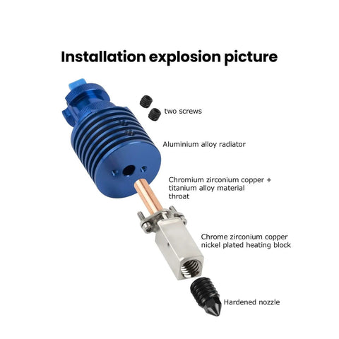 Top Tier V6 Hotend Kit For Creality Ender 3 And Cr10 Plus Fast Thermal Conductivity Ntc100k Thermistor 24 Volt 48 Watt High Flow Extruder Upgrade Hella Smooth Printing At Three Hundred Degrees Celsius