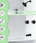 Remodel Bathtub And Shower Handle Kit 2 Piece Replacement installed in bathroom with matte black finish and Price Pfister Verve compatible