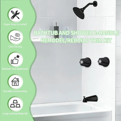 Remodel Bathtub And Shower Handle Kit 2 Piece Replacement installed in bathroom with matte black finish and Price Pfister Verve compatible