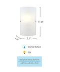 Modern Dimmable Led Bathroom Wall Sconce Vanity Light With Frosted Milk Clear Shade Nickel Finish dimensions and details