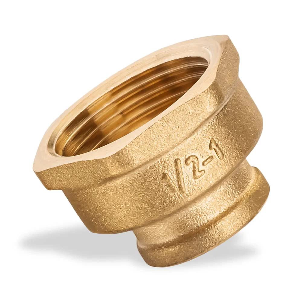 Brass Reducing Coupling Half Inch To One Inch NPT Fit