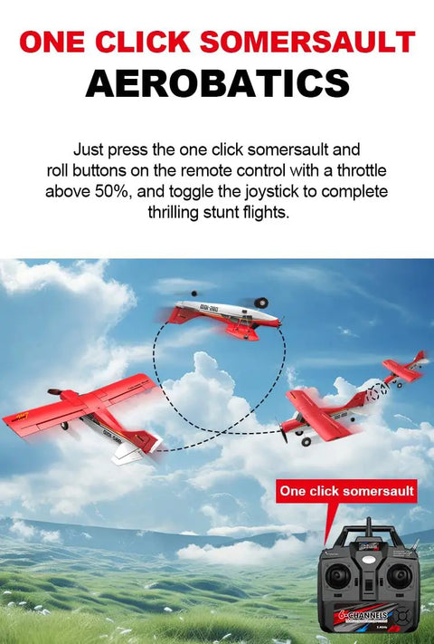 QIDI 560 M7 Off Road Aircraft 3D RC Plane performing aerobatic flips in the sky with remote control illustration