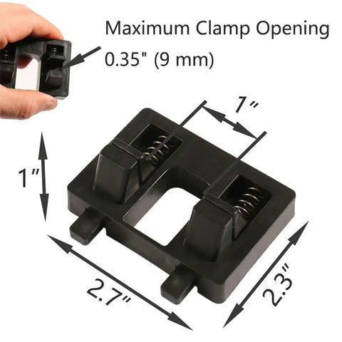 Ultimate 6-Pack Portable Soldering Assist Stands for Cables, showing clamp dimensions and maximum opening 0.35 inches