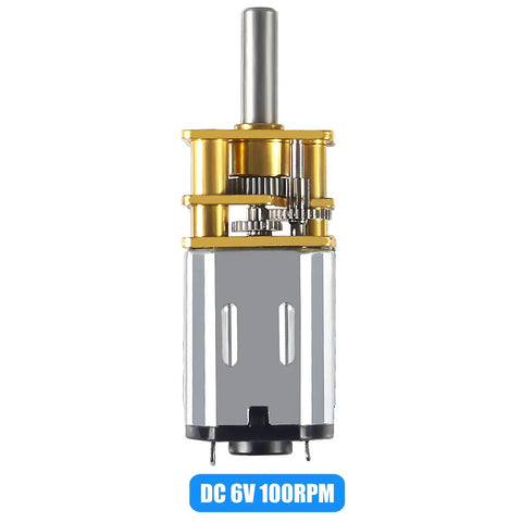 Two Pack 6V DC 100 RPM N20 Gear Motor High Torque Micro Geared Motor with exposed gears and metal housing