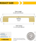 Gold 5 Inch Center Cabinet Pulls 25 Pack Square Drawer Handles Zinc Alloy Dresser Hardware dimensions chart