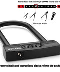 Heavy Duty Bike U Lock With 4 Digit Combination For Bicycle Electric Scooter Motorcycle And Gate Fence Anti Theft Security Lock For Maximum Protection