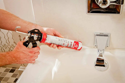 Applying Silicone Shield Kitchen And Bath Sealant No Sweat Quick Cure In One Hour Cures With Moisture Water Resistant 9 Oz Tube