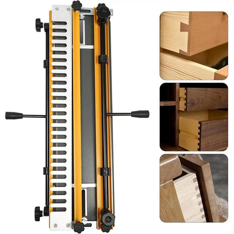 24 Inch Dovetail Jig Heavy Duty Woodworking Template Guide For Cabinets And Furniture Pro Grade Steel Aluminum Routing Fixture with joinery detail.