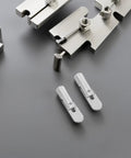 Heavy Duty Scaffold Guardrail Lock Pins 20 Pack Zinc Plated Steel Fixing Pegs showing two pegs on a gray surface.