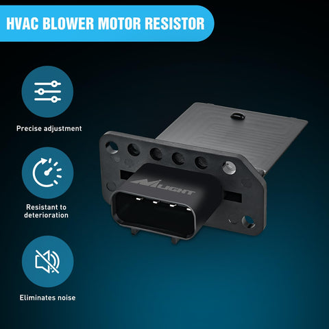 HVAC Blower Motor Resistor Replacement Direct Fit For Ford F-150 2004-2014 close-up with features icons