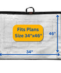Built Different Tough Blueprint Cover Protector And Plan Sleeve For 36X48 Arch Drawings Posters Maps With Clear Window And Heavy Duty Nylon that fits 34x46 inch plans.