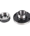 Heavy Duty ER40 Collet Holder For Metal Lathe 100mm Workholding Tool with threaded components and smooth surfaces.