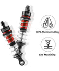 Aluminum Front And Rear Shock Absorbers Set With Adjustable Springs For ARRMA 1/18 Granite 1/16 Mojave 1/14 Typhon RC Truck Upgrades Oil Filled Sealed 7075 Alloy Suspension with CNC machining icons