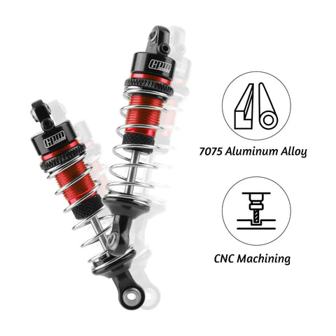 Aluminum Front And Rear Shock Absorbers Set With Adjustable Springs For ARRMA 1/18 Granite 1/16 Mojave 1/14 Typhon RC Truck Upgrades Oil Filled Sealed 7075 Alloy Suspension with CNC machining icons