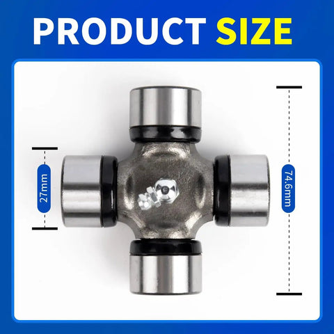 Cross Bearing Kit For Universal Joint PTO Shaft Replacement Drop In Fit With R64694 51A2448 64694 441M 1004020 274235 2008 Compatible With 180.014.130 Built For Smooth Rotation Durable And Easy Install Built To Last. 27mm bearing caps, 74.6mm span